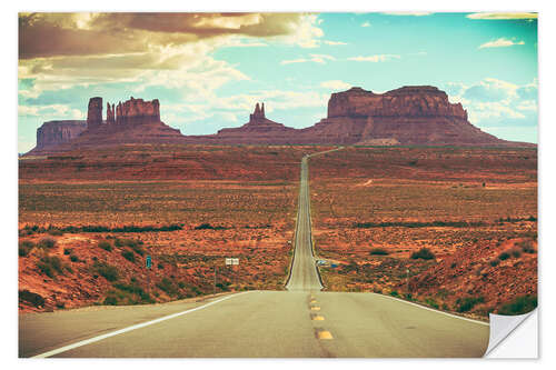 Selvklebende plakat Road to Monument Valley