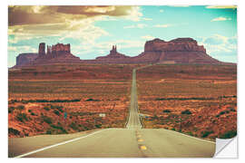 Selvklebende plakat Road to Monument Valley