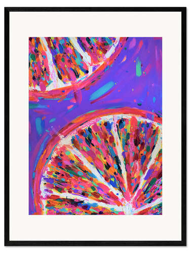 Framed art print Pink Grapefruit Slices