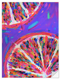 Sticker mural Pink Grapefruit Slices