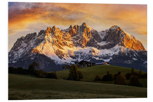 Foam board print Wilder Kaiser at sunrise