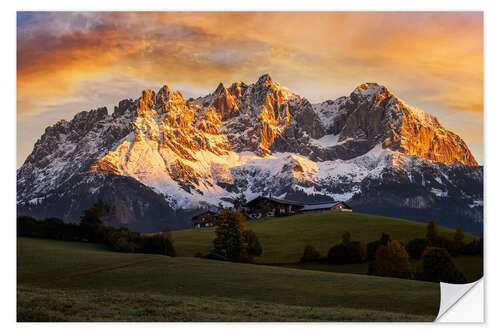 Sticker mural Wilder Kaiser at sunrise