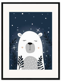 Gerahmter Kunstdruck Winterbär