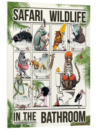 Quadro em PVC Safari Wildlife in the Bathroom