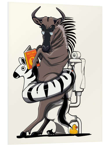 Foam board print Wildebeest on the Toilet