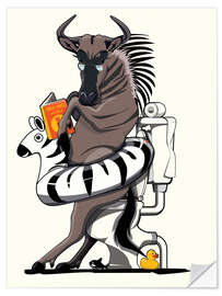 Wall sticker Wildebeest on the Toilet