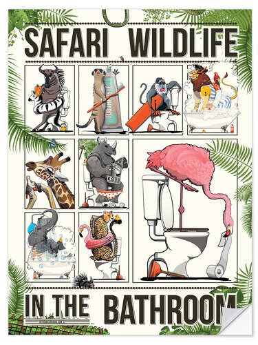 Wall sticker Safari Wildlife in the Bathroom II