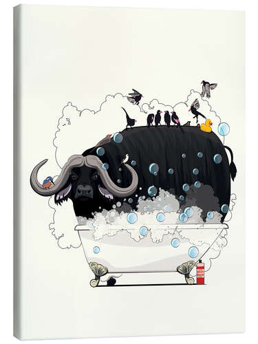 Canvas print Buffalo in the Bath