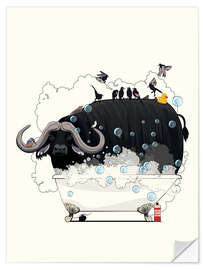 Selvklebende plakat Buffalo in the Bath