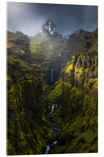 Acrylic print Beautifful light in Mulagljufur canyoun in Iceland