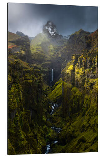 Tableau en plexi-alu Beautifful light in Mulagljufur canyoun in Iceland