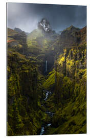 Quadro em plexi-alumínio Beautifful light in Mulagljufur canyoun in Iceland