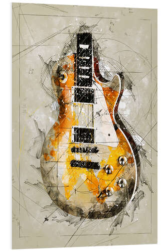 Foam board print Guitar Sketch