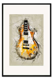 Gerahmter Kunstdruck Gitarrenskizze