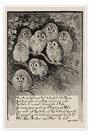 Póster  Owls - Louis Wain