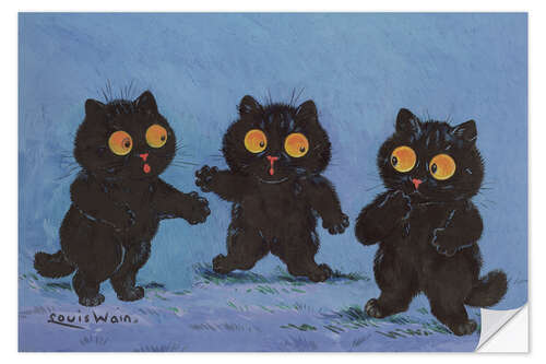 Wall sticker Three Black Kittens