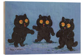 Cuadro de madera Three Black Kittens