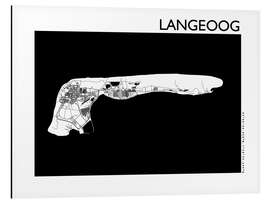 Magnettafel Langeoog Karte