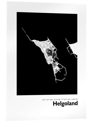 Stampa su vetro acrilico Heligoland map