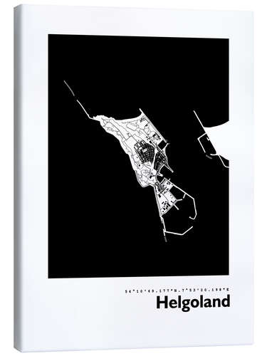 Leinwandbild Helgoland Karte