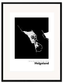 Impression artistique encadrée Heligoland map