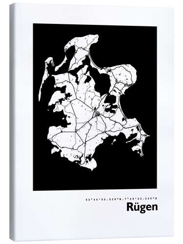 Canvas print Rügen card