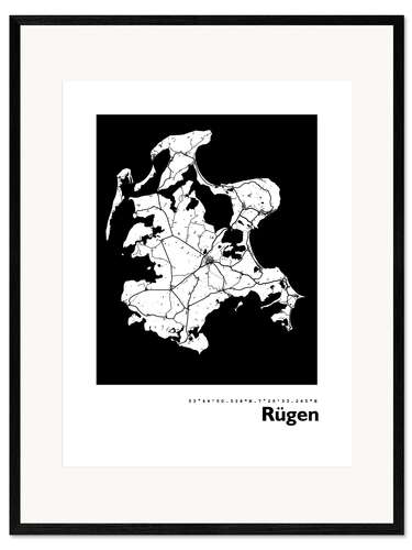 Framed art print Rügen card