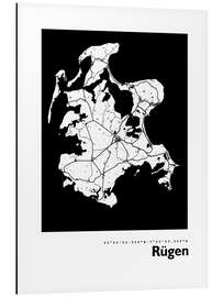 Magnettafel Rügen Karte
