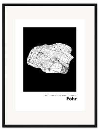 Gerahmter Kunstdruck Föhr Karte