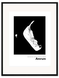 Gerahmter Kunstdruck Amrum Karte