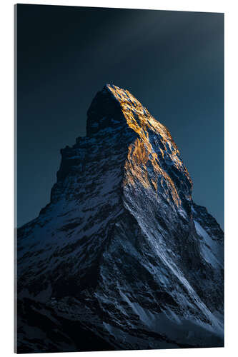 Acrylic print Sun set matterhorn