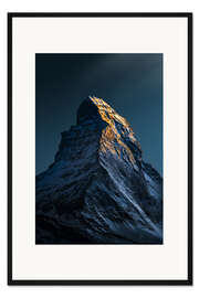 Gerahmter Kunstdruck Sonnenuntergang am Matterhorn