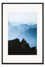 Gerahmter Kunstdruck Alpine Bergschichten