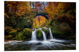 Foam board print Autumn in Luxembourg at the Schiessentuempel