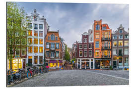 Cuadro de aluminio Colorful buildings in the old town of Amsterdam