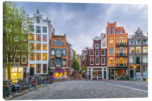 Obraz na płótnie Colorful buildings in the old town of Amsterdam