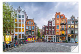 Sticker mural Colorful buildings in the old town of Amsterdam