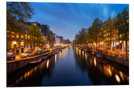 Aluminium print Quiet canal in Amsterdam in the evening