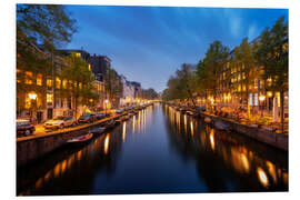 Foam board print Quiet canal in Amsterdam in the evening