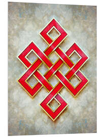 PVC print Red and gold-colored endless knot