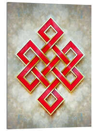 Gallery print Red and gold-colored endless knot