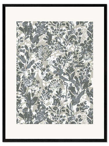 Kehystetty taidepainatus Winter Wild Grasses Shades