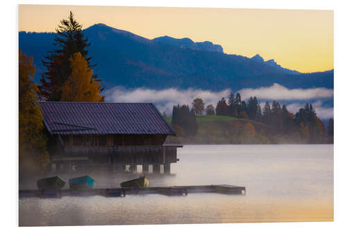 Hartschaumbild Herbst am Walchensee