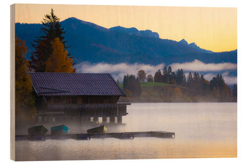 Trätavla Autumn at the Walchensee