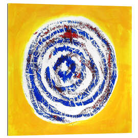 Gallery print Blue spiral on yellow