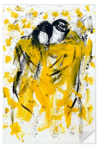 Selvklebende plakat Lovers in yellow