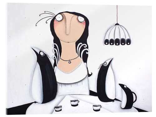 Acrylglasbild Helene Mielenkilch-Bialoskorski mit ihren Pinguinen Pawel und Uwe