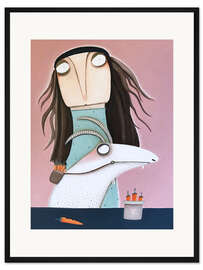 Gerahmter Kunstdruck Jorinde Koralewicz hat ihren Bock Karl-Uwe zum Gärtner gemacht