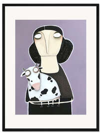 Gerahmter Kunstdruck Römhild hat mal wieder ihre Kuh Irmgard vom Eis geholt