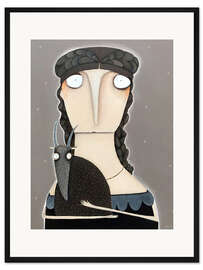 Gerahmter Kunstdruck Annette von Droste-Hülshoff mit ihrem Steinbock Gottfried